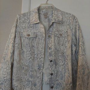 Chico's Snakeskin Print, Jean-Cut Jacket, Size 2